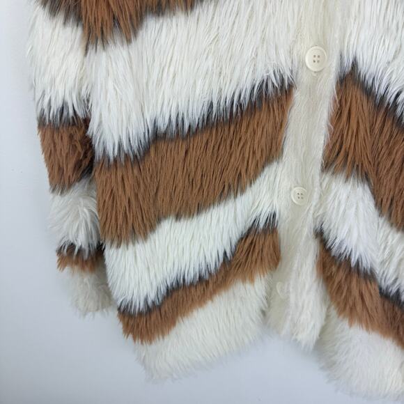 NWOT Disney X Forever 21 Bambi Womens Furry Brown/White Cardigan Sweater Medium - Picture 5 of 11